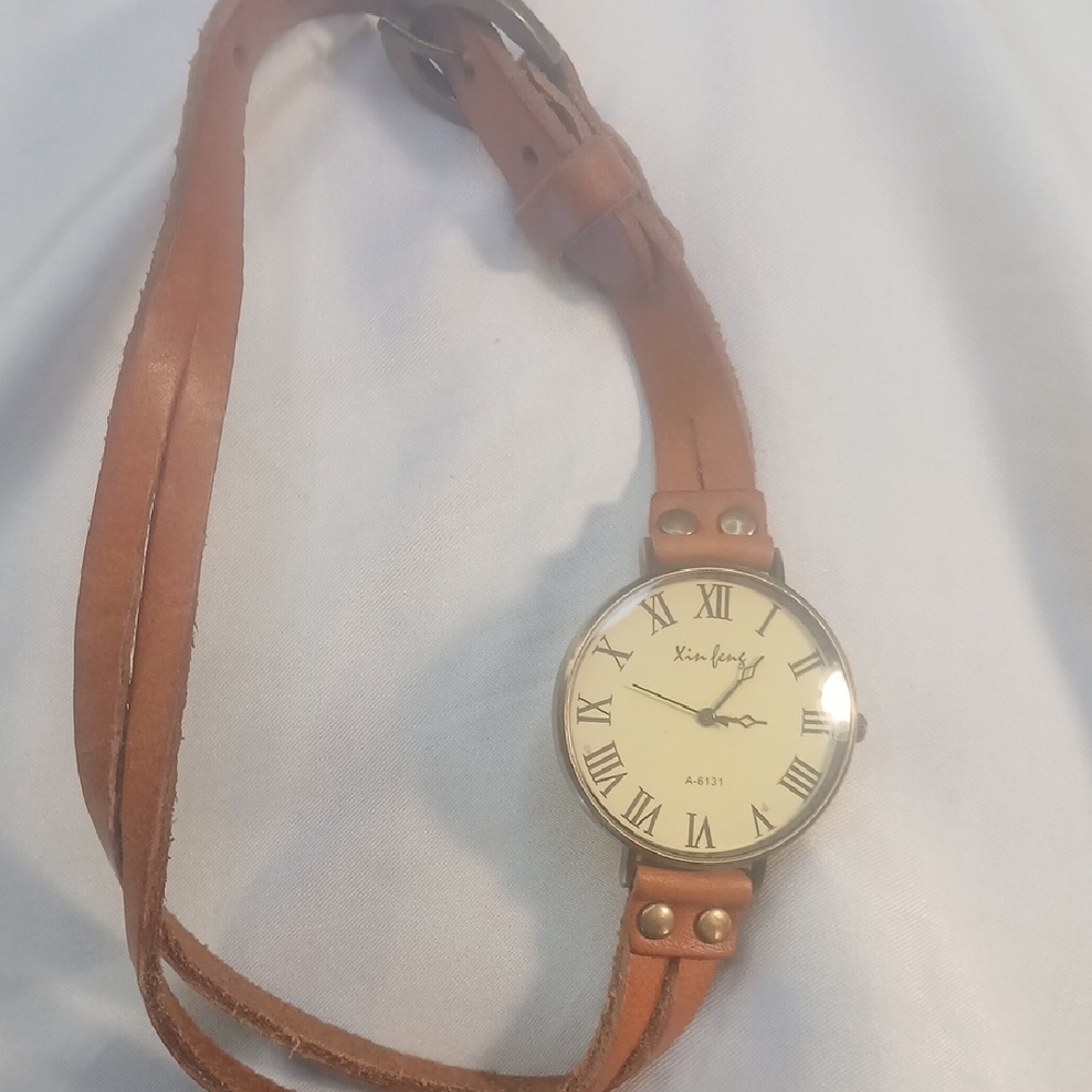 Brown Leather Wrap Watch